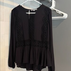 Daniel Rainn Black Lace Detail Blouse